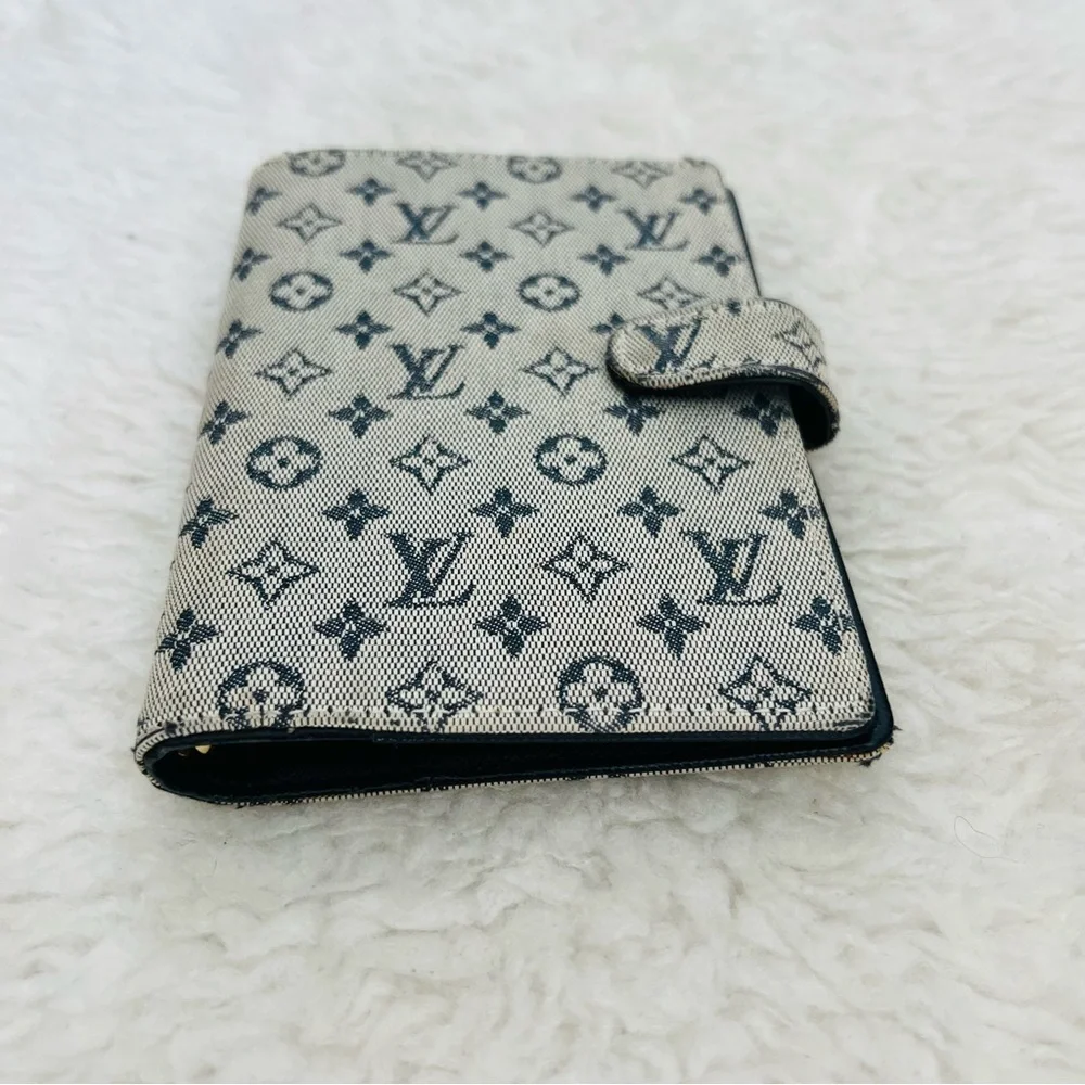 Louis Vuitton Mini Lin Monogram Canvas Leather Agenda Memo Book Cover w/ LVnotes - Picture 3 of 16